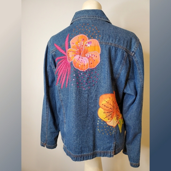 Vintage Lighthouse Apparel Denim Floral Jacket - Picture 3 of 7